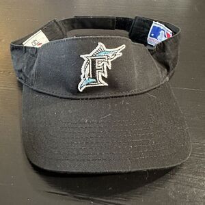 MLB Florida Miami Marlins Black  Baseball Visor Adjustable Strap Old‎ Logo